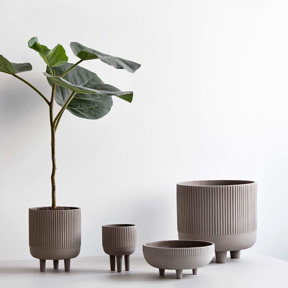 The entire selection of three legged bowls from Kristina Dam studio