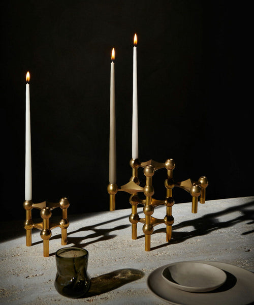 STOFF Nagel Candle Holder, Solid Brass, Set of 3