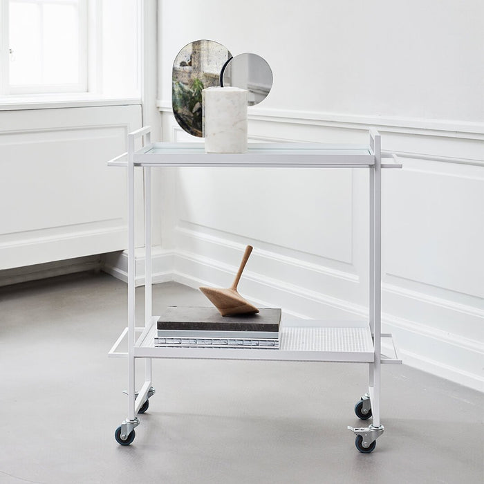 decorative plant cart trolley white steel kristina dam studio