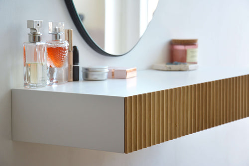 Fluted Dressing Table With Oak Drawers