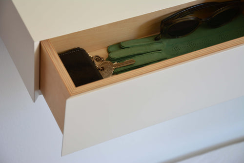 White Floating Entryway Shelf