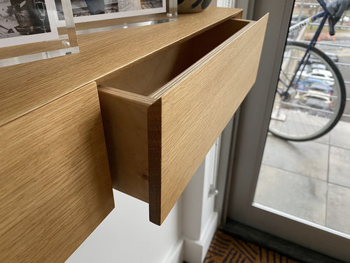 Oak Floating Entryway Shelf