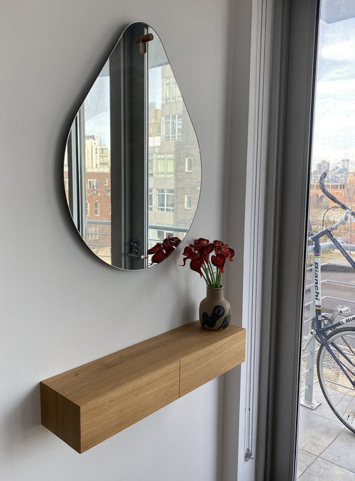 Oak Floating Entryway Shelf