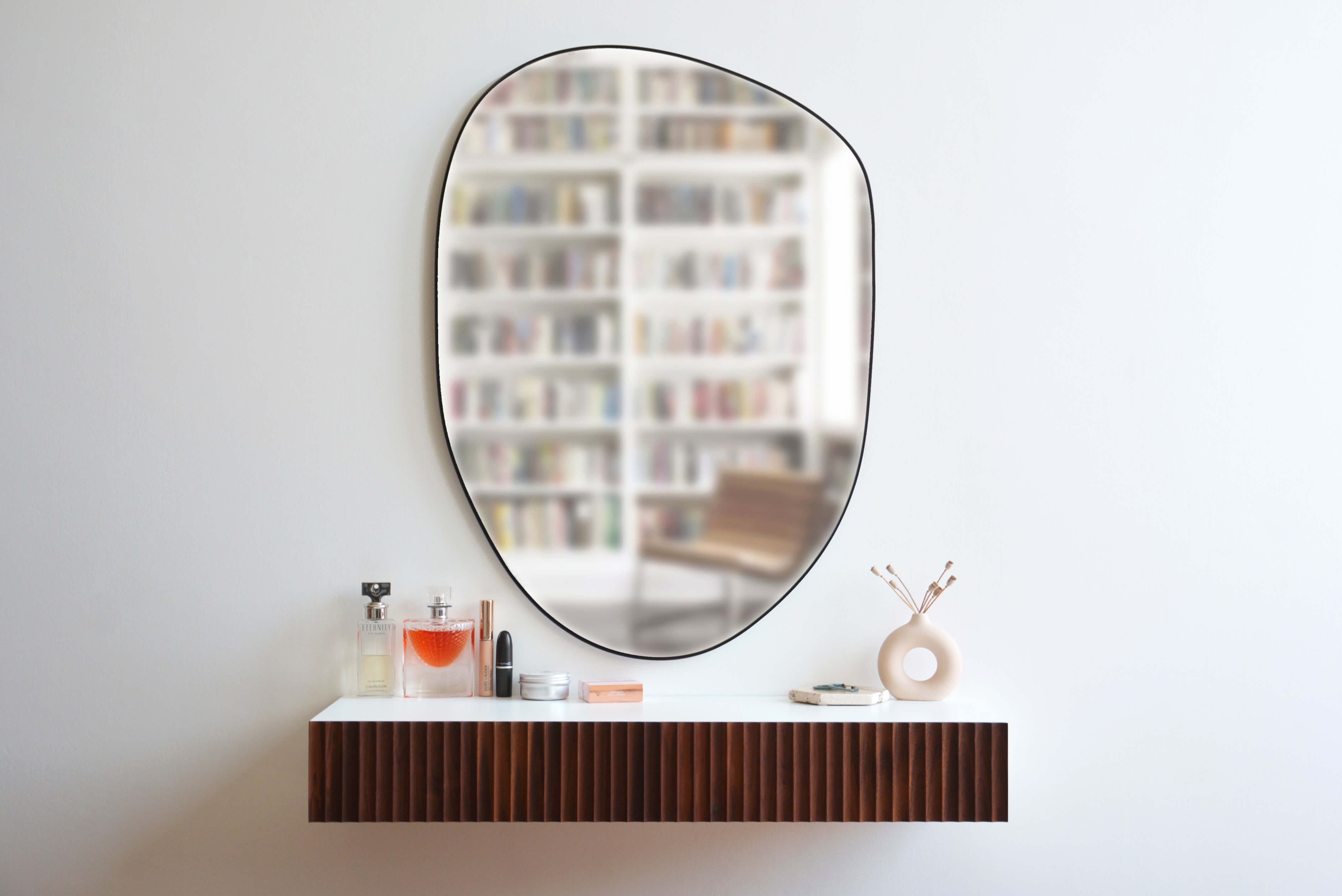 Fluted Dressing Table With Walnut Drawers – M Collection Home + Design