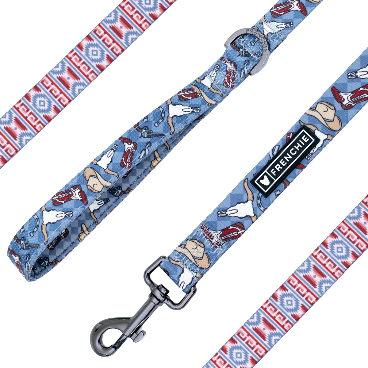 Frenchie Comfort Leash - Wild West- Blue