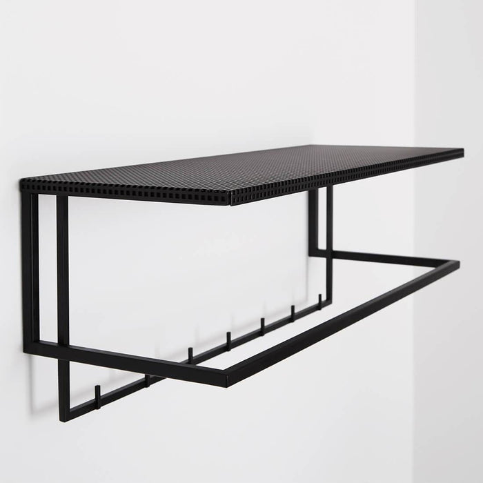 black steel coat hanger with shelf danish design