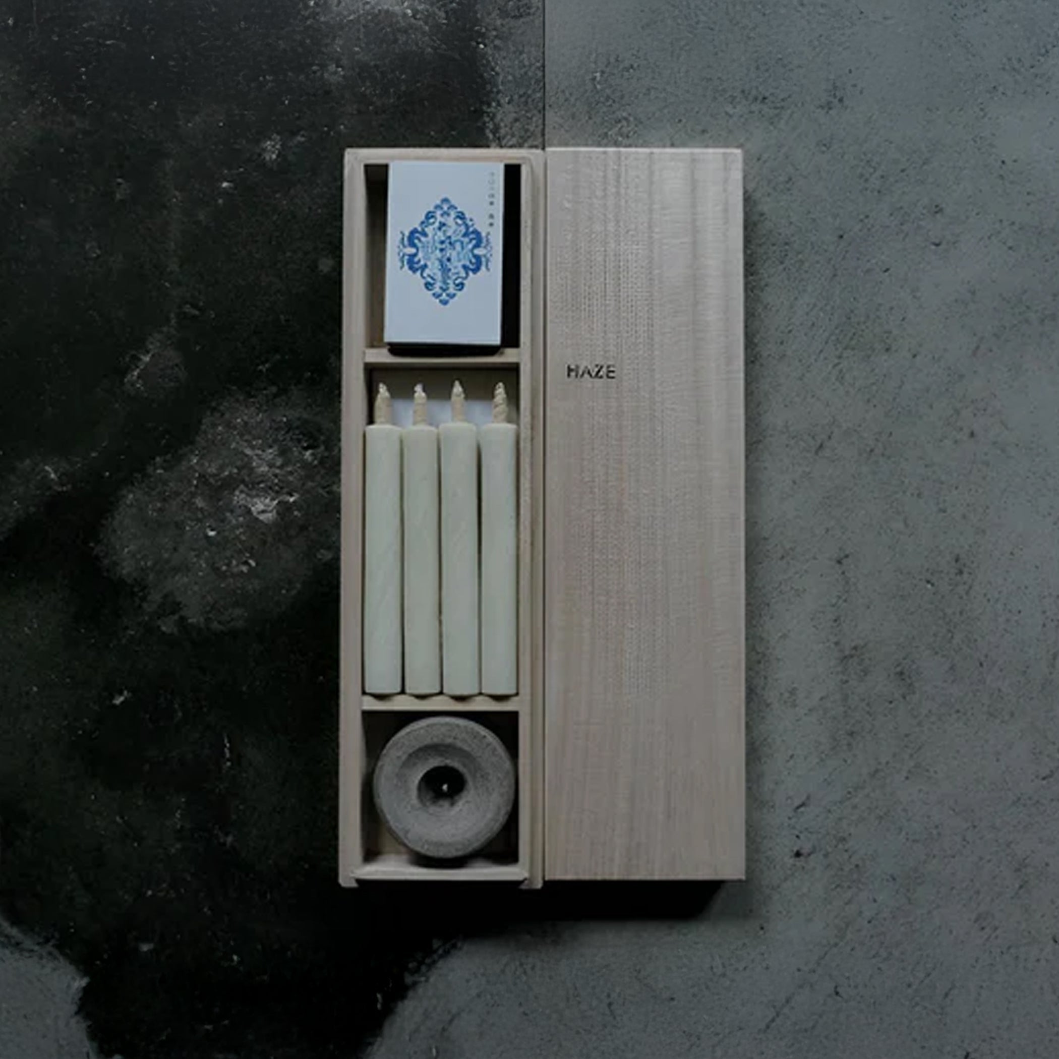 Traditional Japanese Candle - Gift Set of Four in Wooden Box