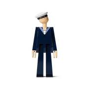 Kay Bojesen Marine, Dark Blue/White, H: 8.1"