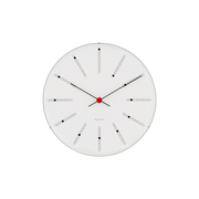 Arne Jacobsen Bankers Wall Clock, White/Black/Red, Small, Ø: 6.3