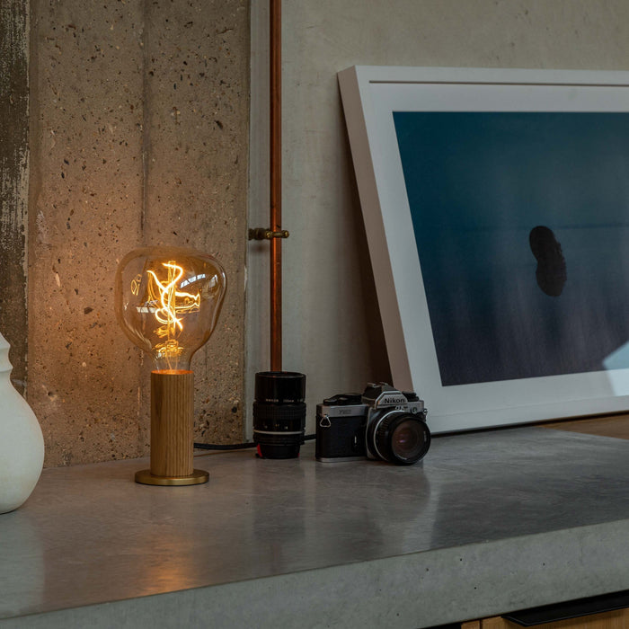 Knuckle Table Lamp in Walnut + Voronoi I - Set of 2