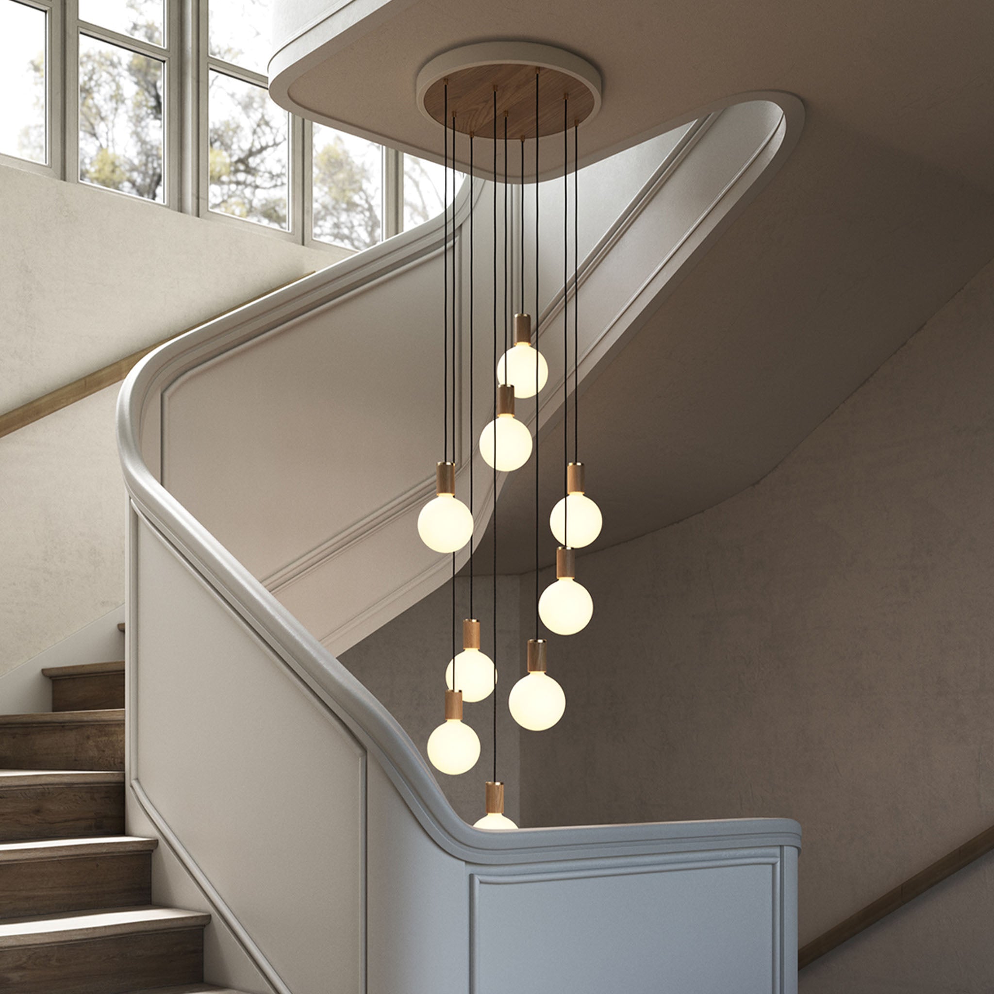 Nine Pendant in Oak + Sphere IV