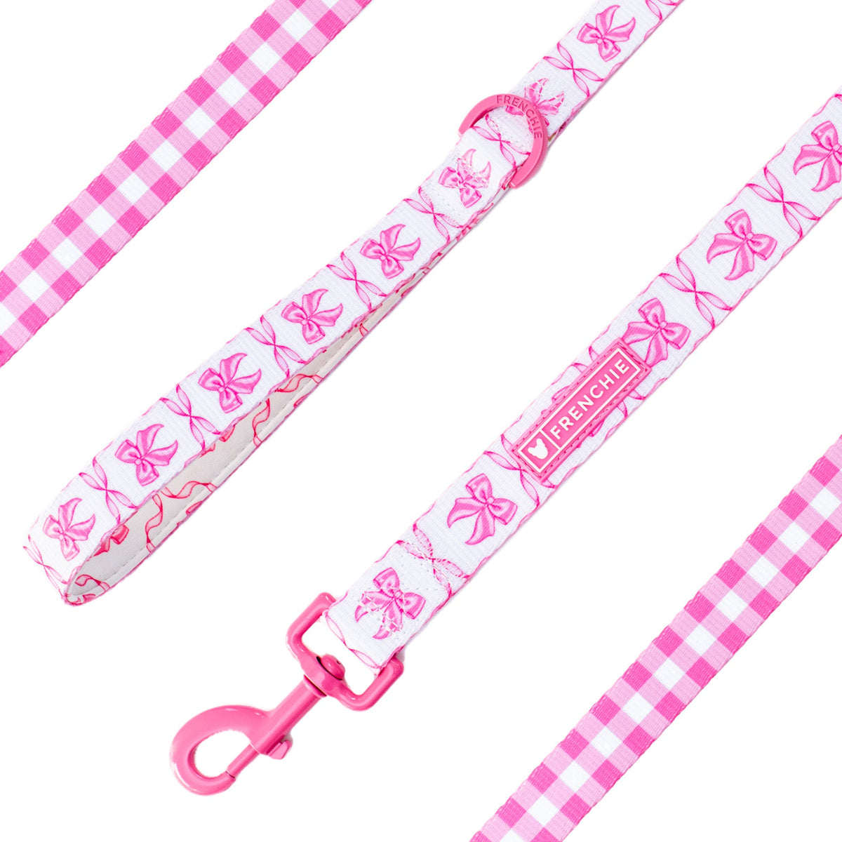 Frenchie Comfort Leash - Pink Bows