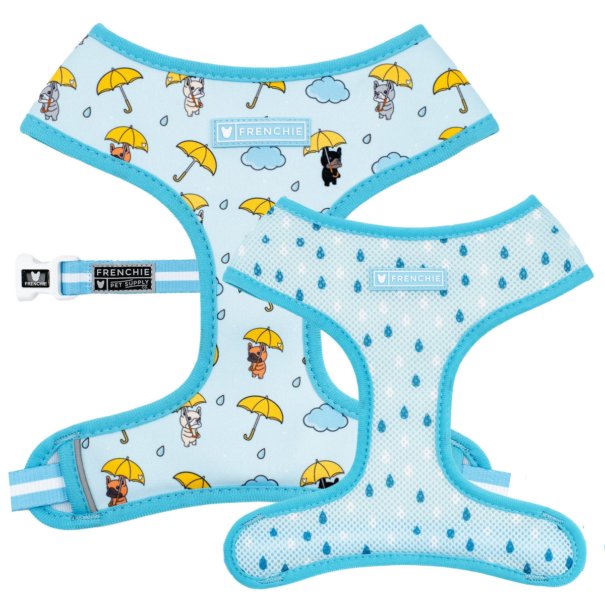 Frenchie Duo Reversible Harness - It's Raining Frenchies