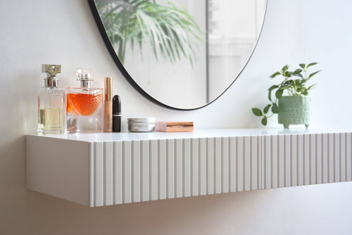 Fluted White Dressing Table - Full White