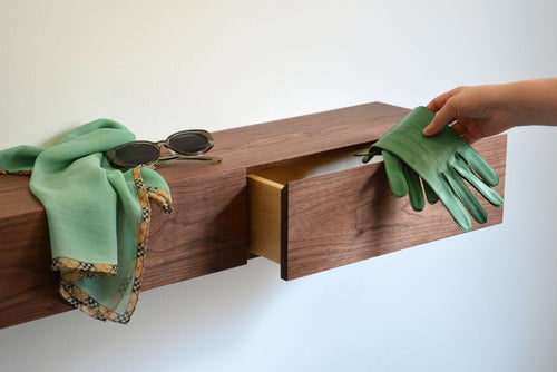 Walnut Floating Entryway Shelf