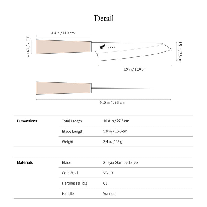 Taski Premium 6" Kiritsuke Petty Knife