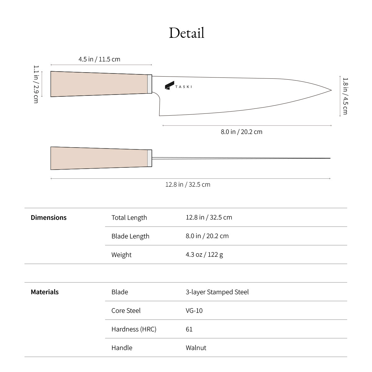 Taski Premium 8" Chef Knife