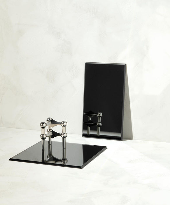 Glass Base Square - Smoked Black