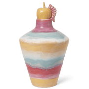Kähler Poppery Vase with Apple, Pink/Mint/Yellow, H: 12.6"