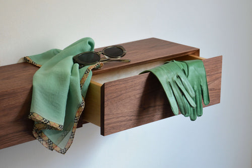 Walnut Floating Entryway Shelf