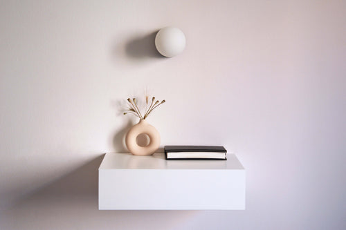 Minimalist White Floating Nightstand With Drawer