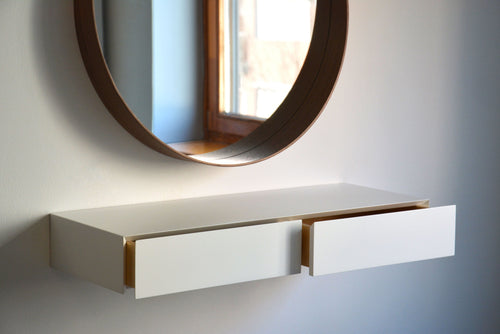 White Floating Dressing Table