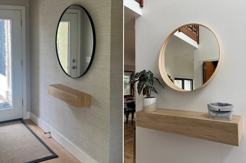 White Oak Floating Entryway Shelf