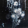 An original abstract black oil painting by, an artist who has exhibited in New York, titled Midnight One