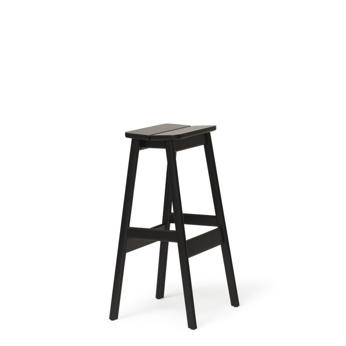 Angle Standard Stool 75, Black-stained Beech