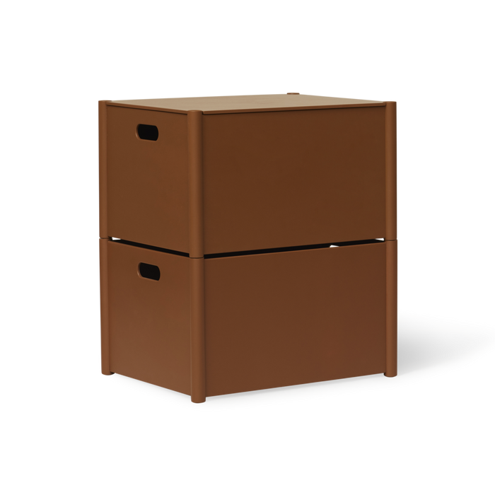 Pillar Storage Box Lid, Large, Clay Brown