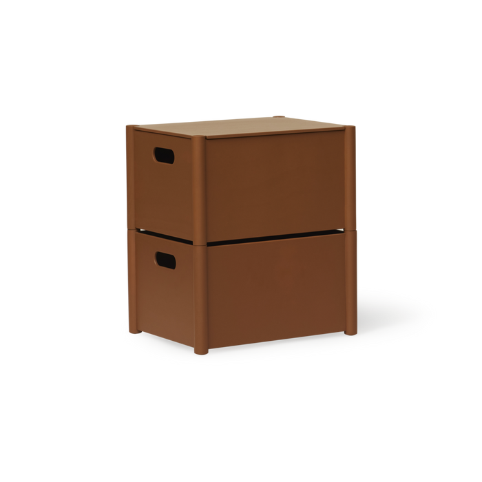 Pillar Storage Box Lid, Medium, Clay Brown