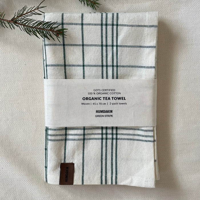 Christmas Tea Towels 2 Pack - Green Stripe