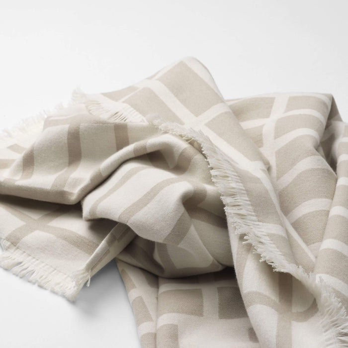 Contemporary Throw, Beige/Off-White
