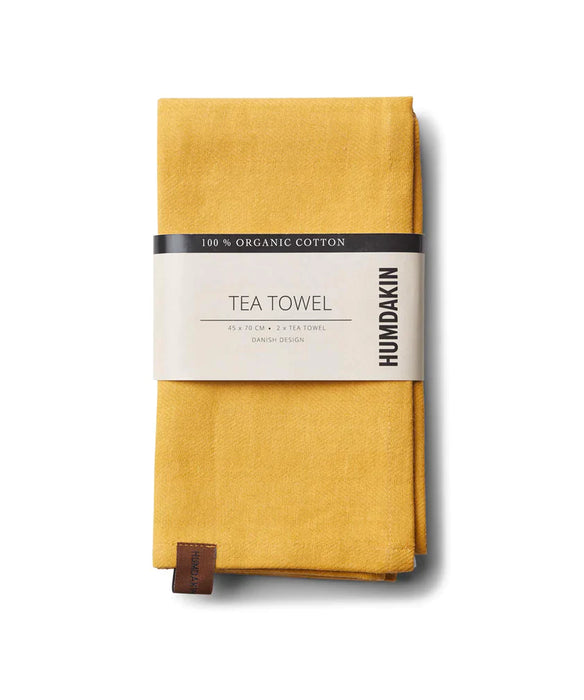 Organic Tea Towel, 2 pack - Yellow Fall