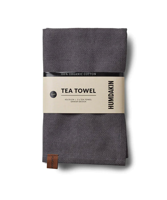 Organic Tea Towel, 2 pack - Dark Ash